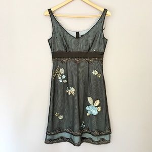 Adrianna Papell | Beaded Turquoise Cocktail Dress